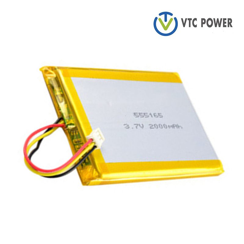 3.7V 555165 रिचार्जेबल लिथियम आयन ब्याट्री 2000mah